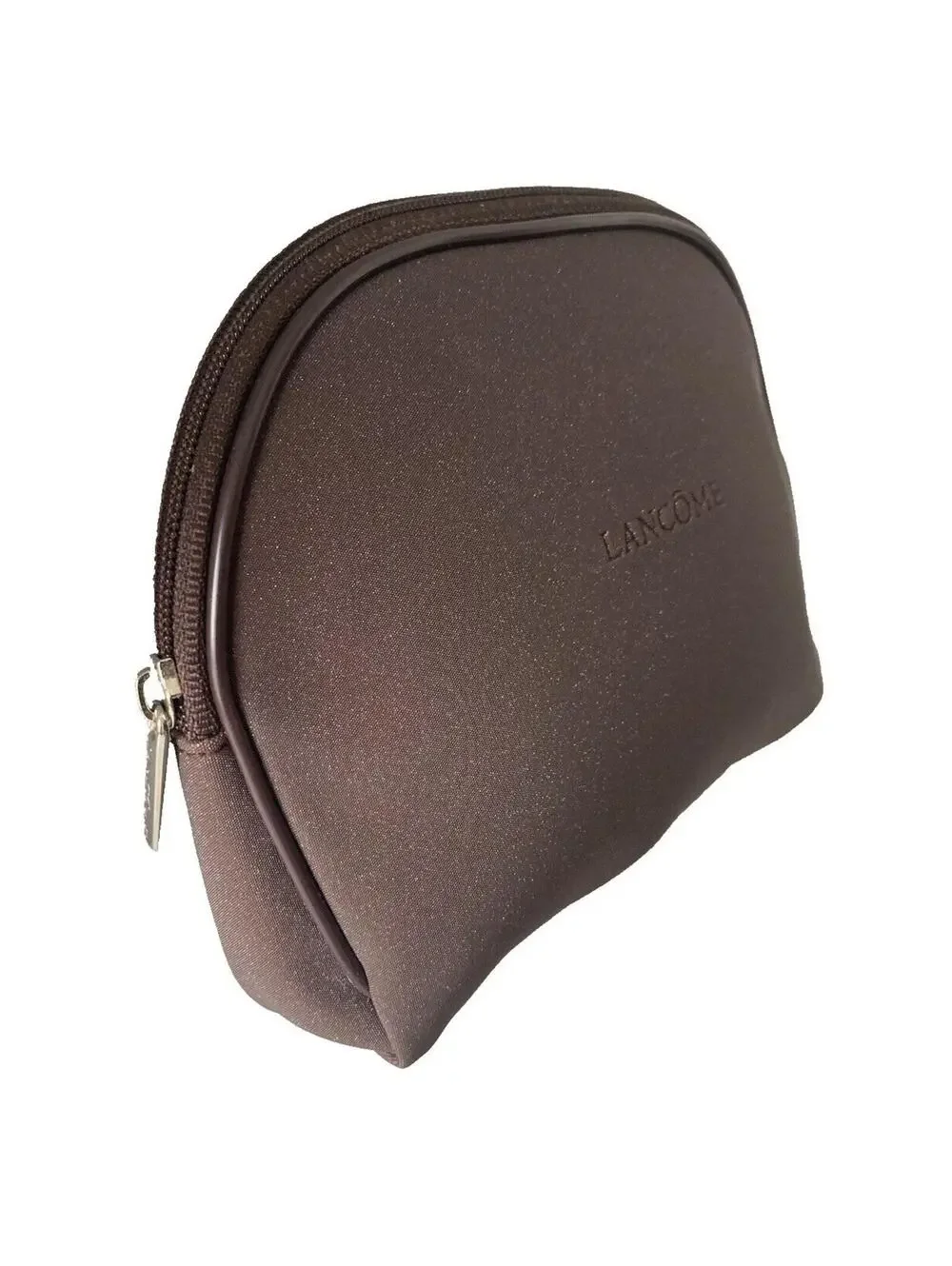 Lancôme Makeup Brown Cosmetic Bag Vintage 2000 Travel Case Zipper Pouch